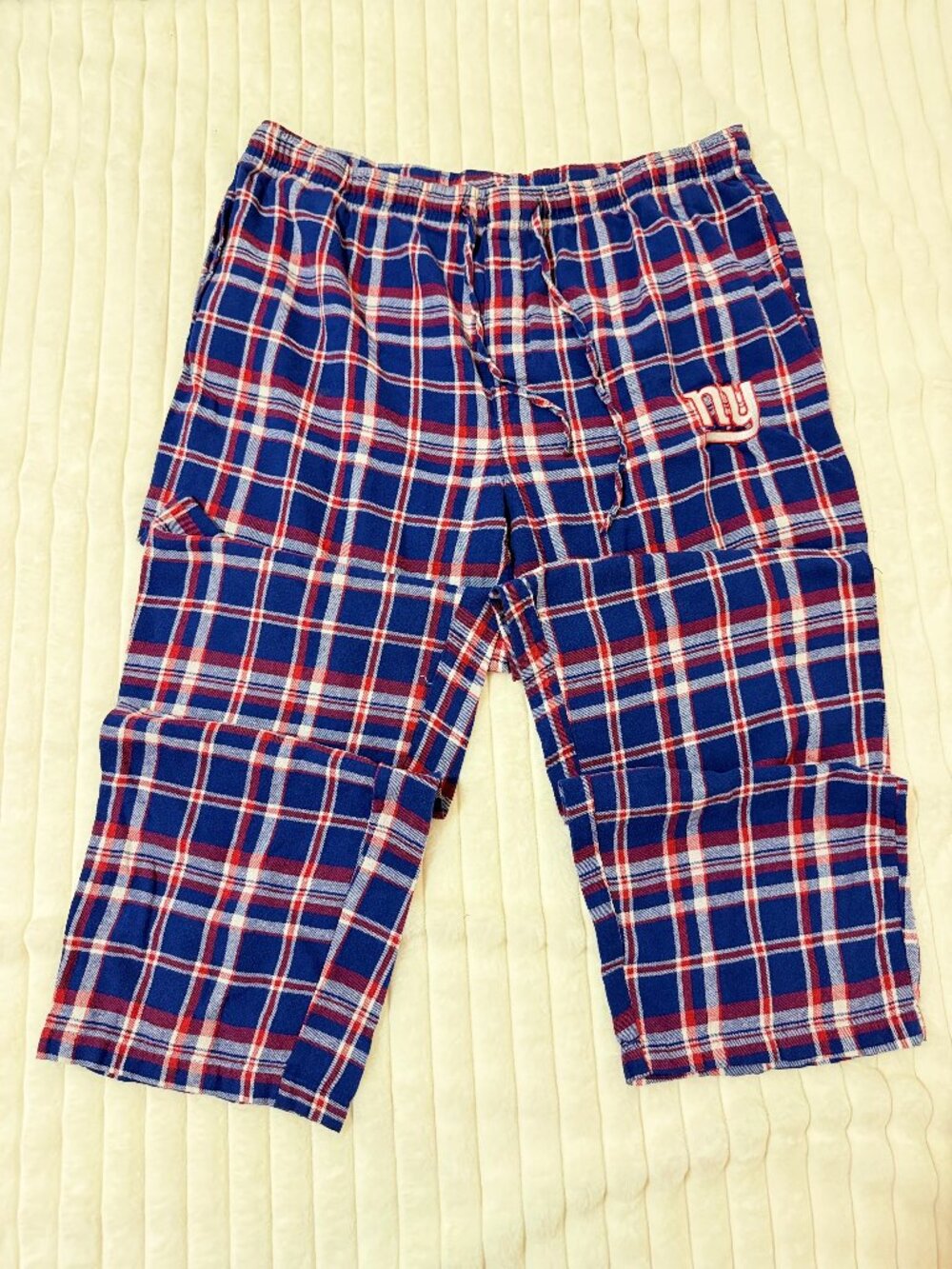 New York Giants NFL Plaid Pajama Lounge Pants Blue Red